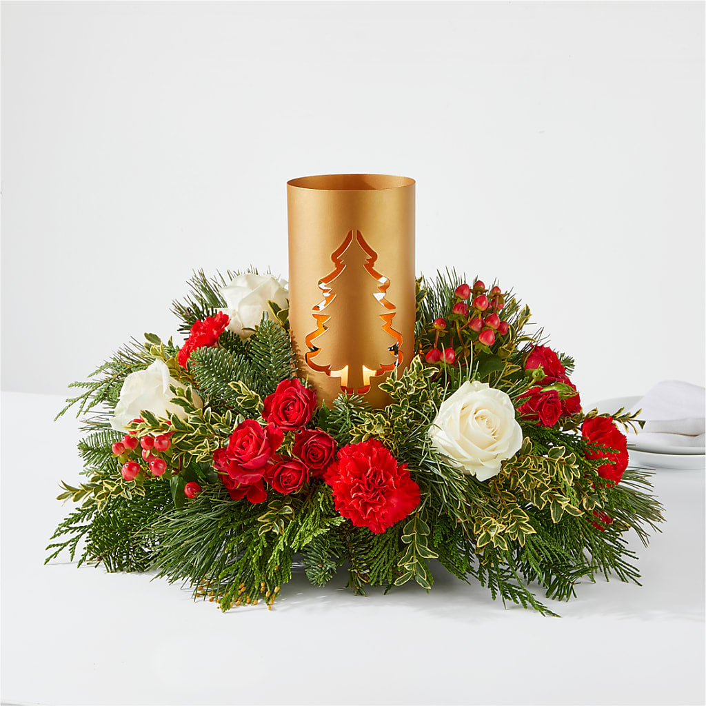 December Dreams Centerpiece – Hirzel Brothers Greenhouse, Toledo OH