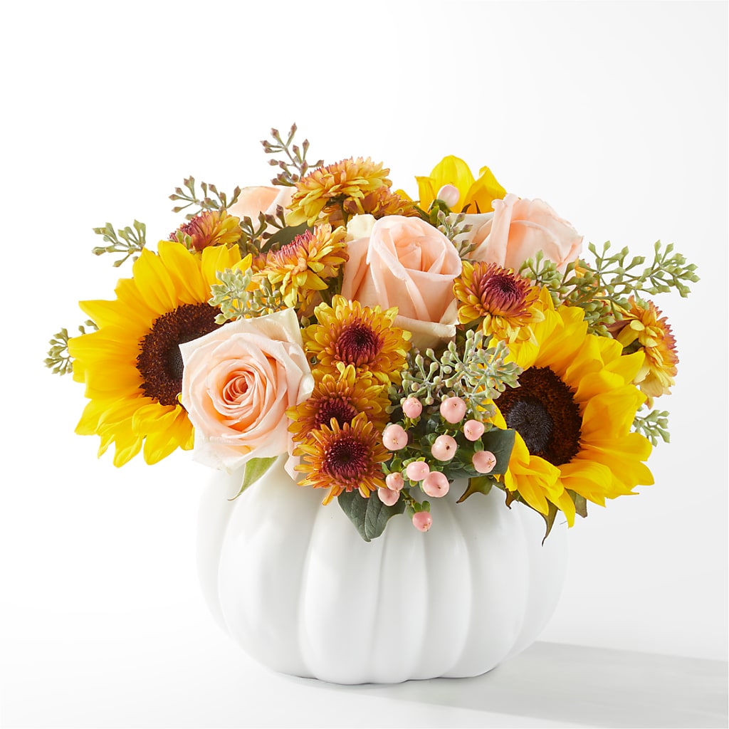 Pumpkin to Talk About Bouquet – Hirzel Brothers Greenhouse, Toledo OH