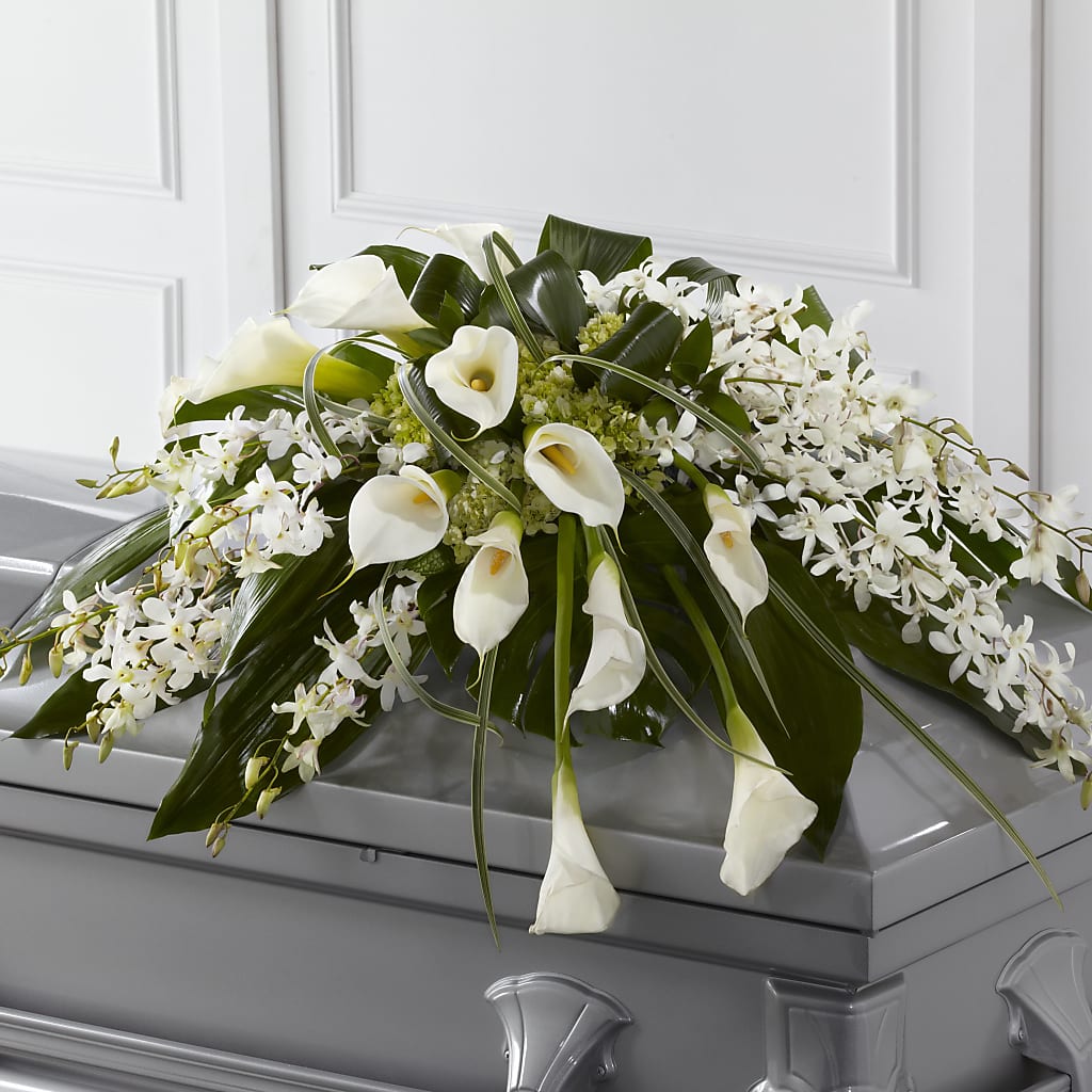 Angel Wings Casket Spray – Hirzel Brothers Greenhouse, Toledo OH