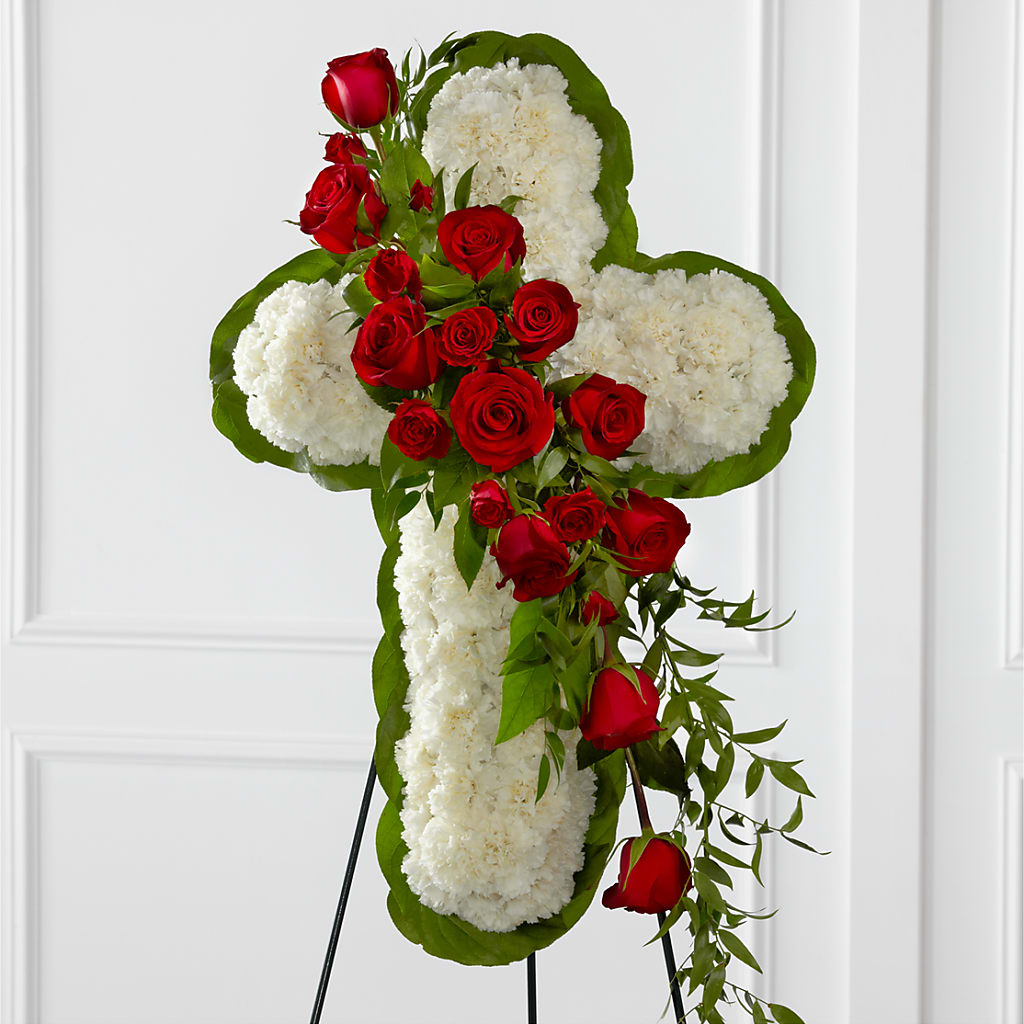 Floral Cross Easel – Hirzel Brothers Greenhouse, Toledo OH
