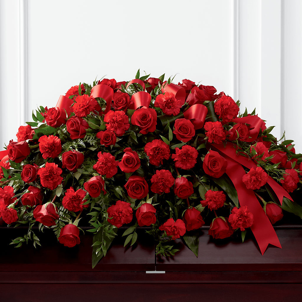 Tribute of Life Casket Spray – Hirzel Brothers Greenhouse, Toledo OH