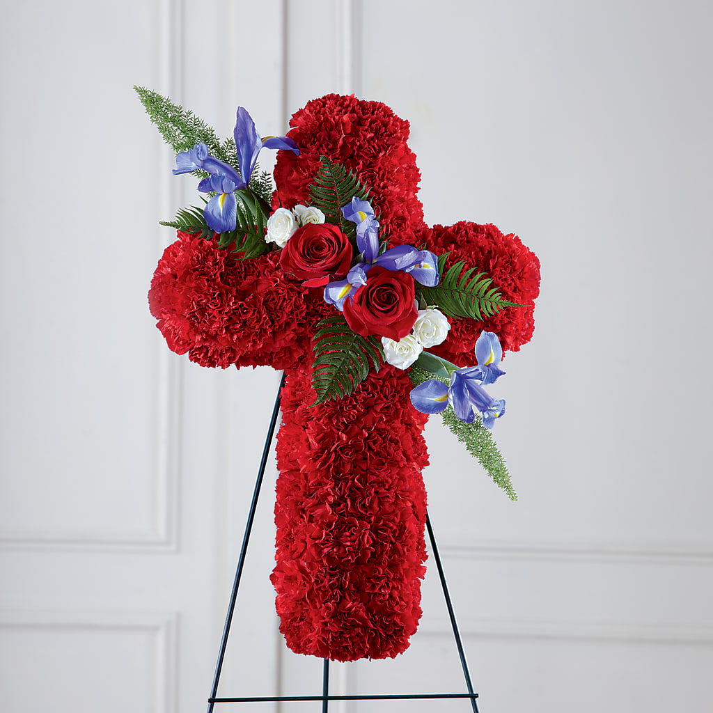 Faithful Hero Floral Cross – Hirzel Brothers Greenhouse, Toledo OH