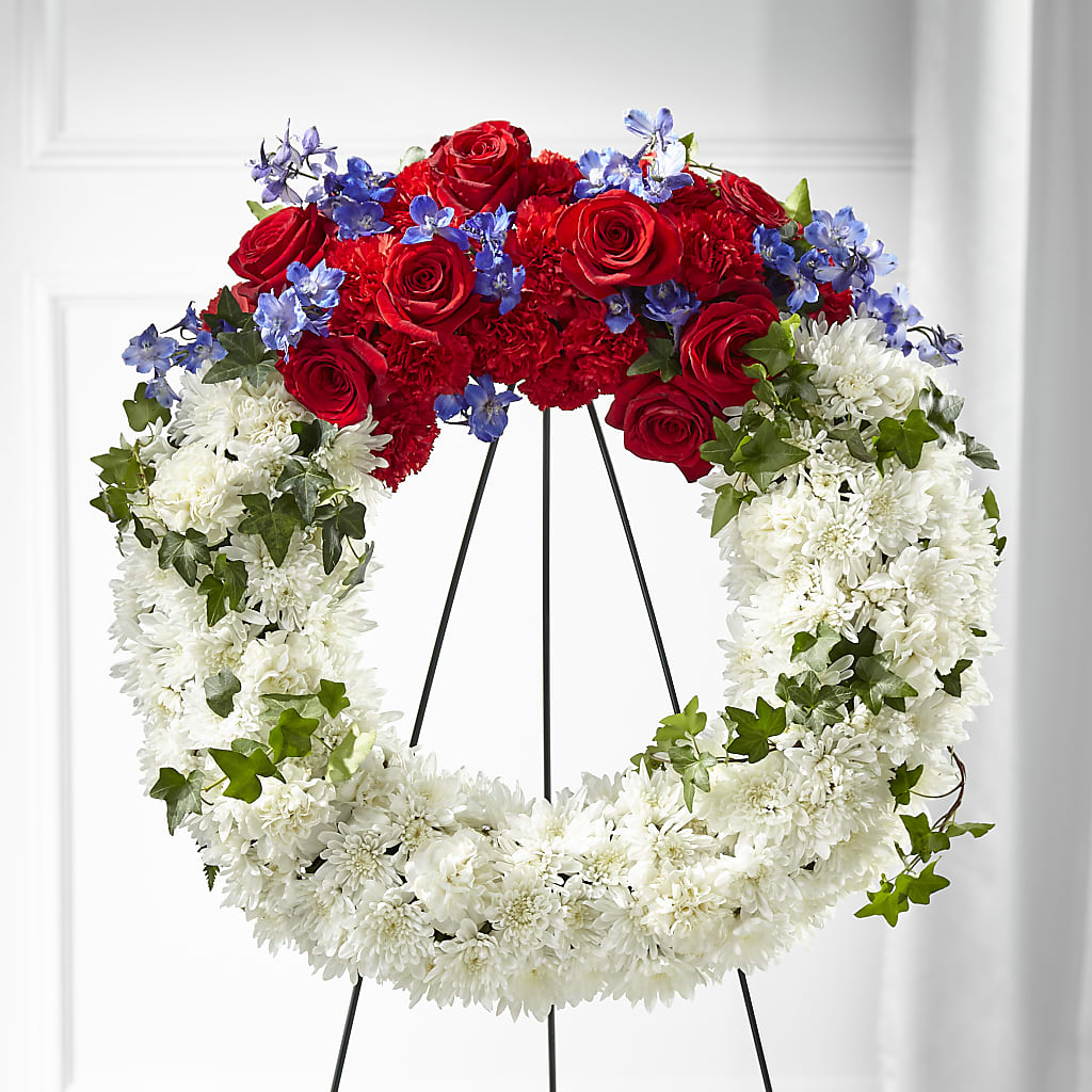 Patriotic Passion Wreath – Hirzel Brothers Greenhouse, Toledo OH