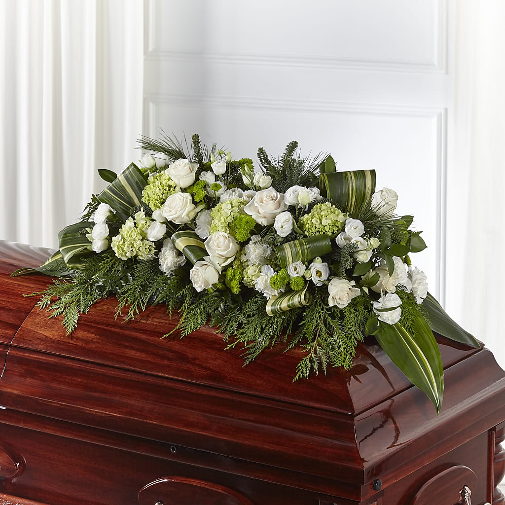 Hopeful Gesture Casket Spray – Hirzel Brothers Greenhouse, Toledo OH