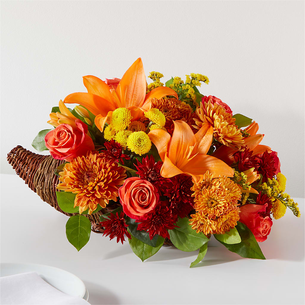 Bouquet of Blessings Cornucopia – Hirzel Brothers Greenhouse, Toledo OH