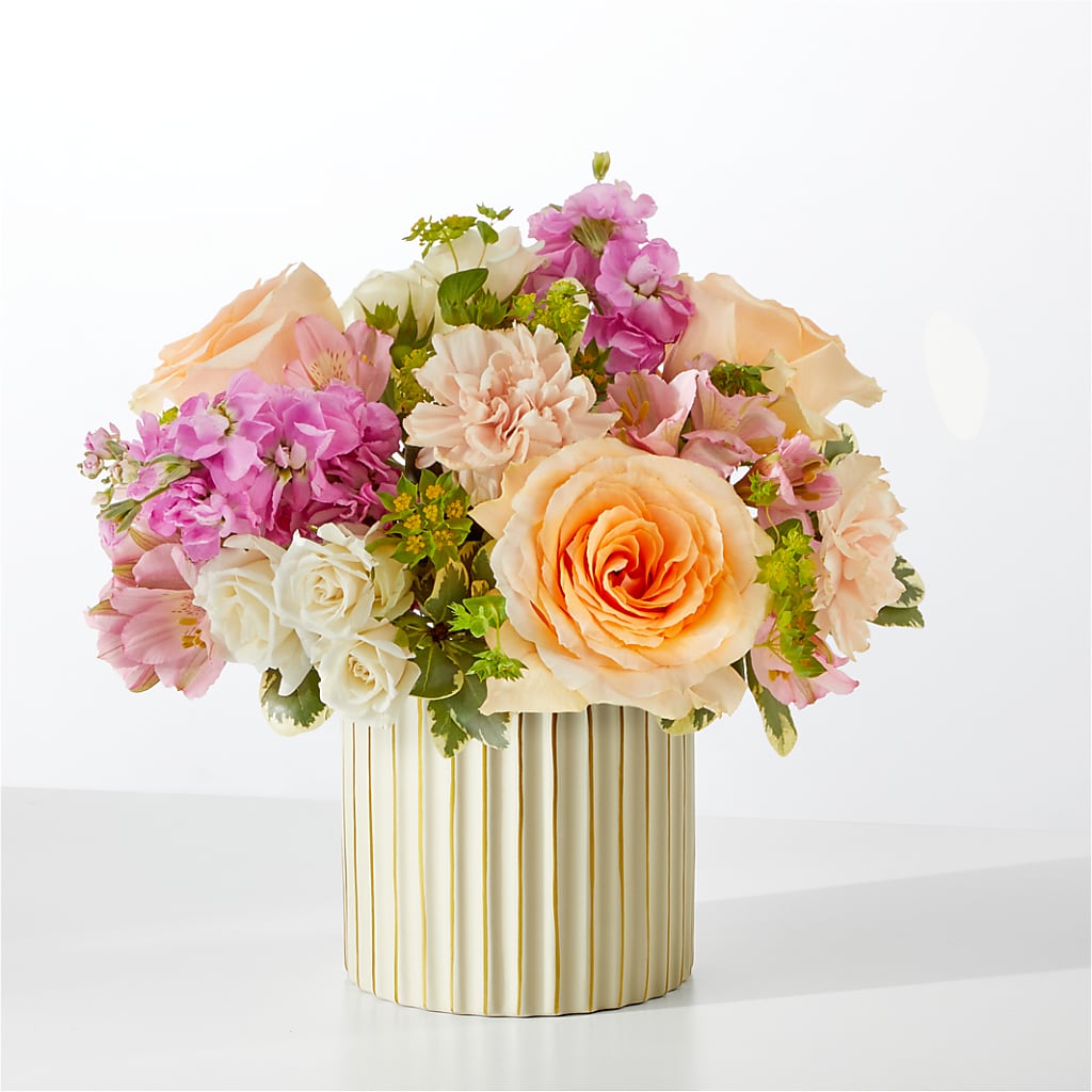 Paradise Bouquet with Ivory Vase – Hirzel Brothers Greenhouse, Toledo OH