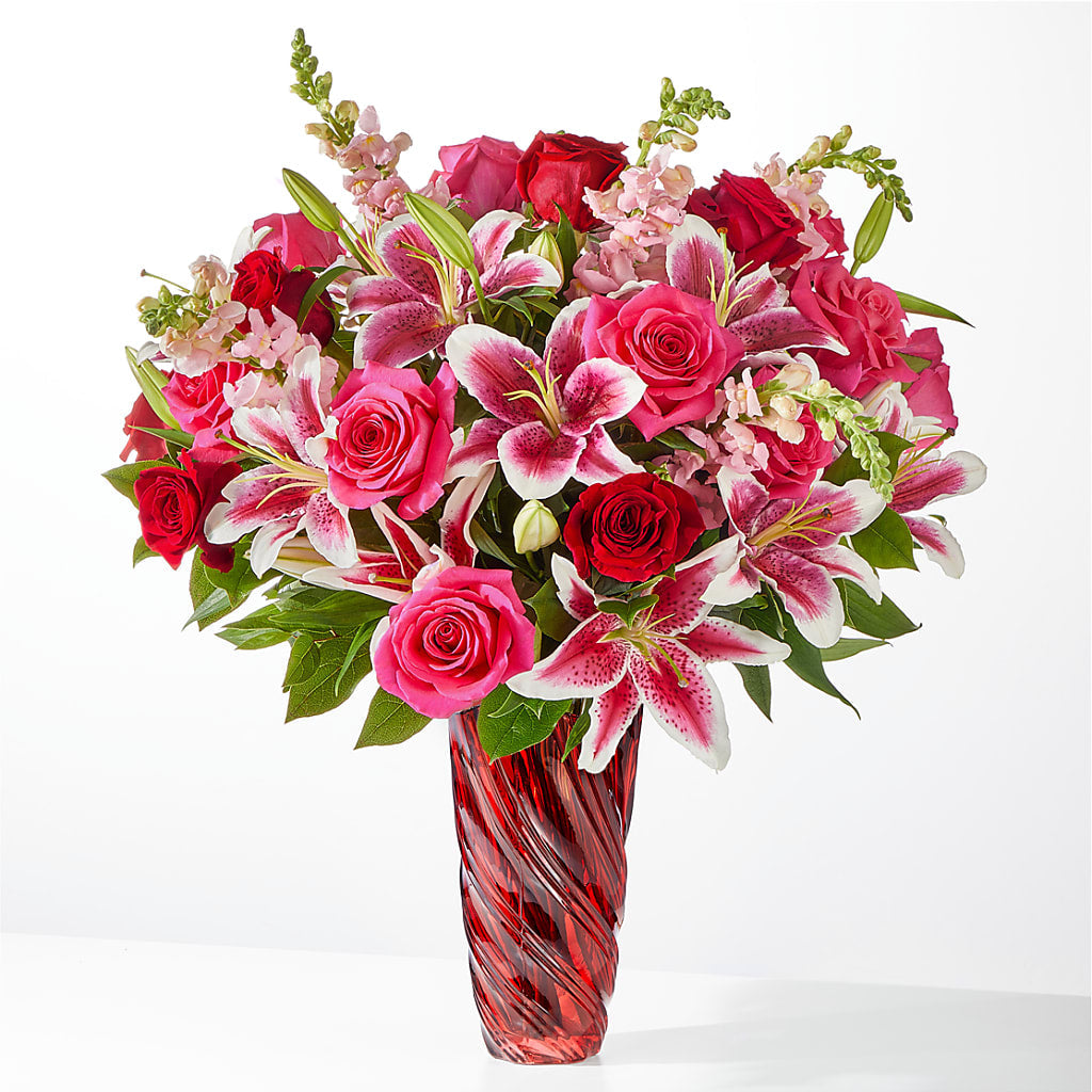 Always You Bouquet with Luxe Swirl Vase – Hirzel Brothers Greenhouse, Toledo OH