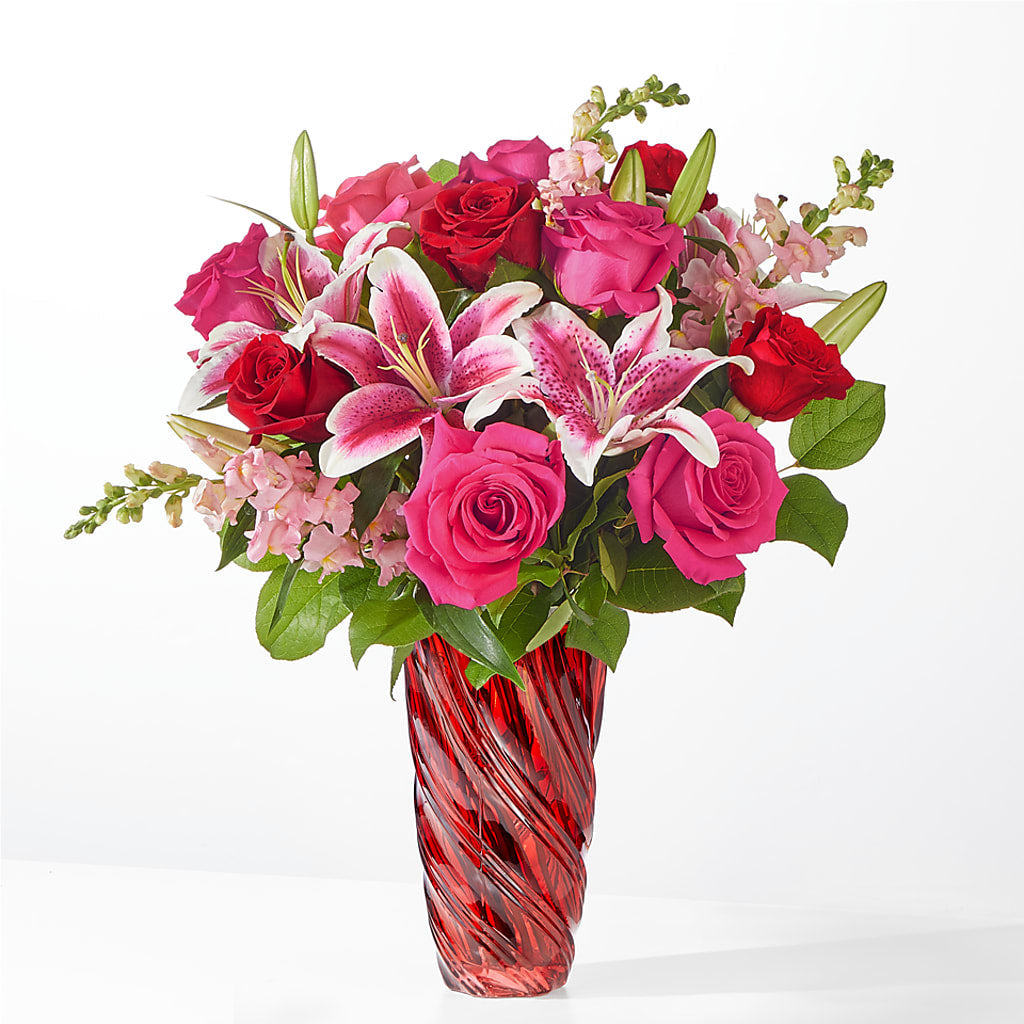 Always You Bouquet with Luxe Swirl Vase – Hirzel Brothers Greenhouse, Toledo OH