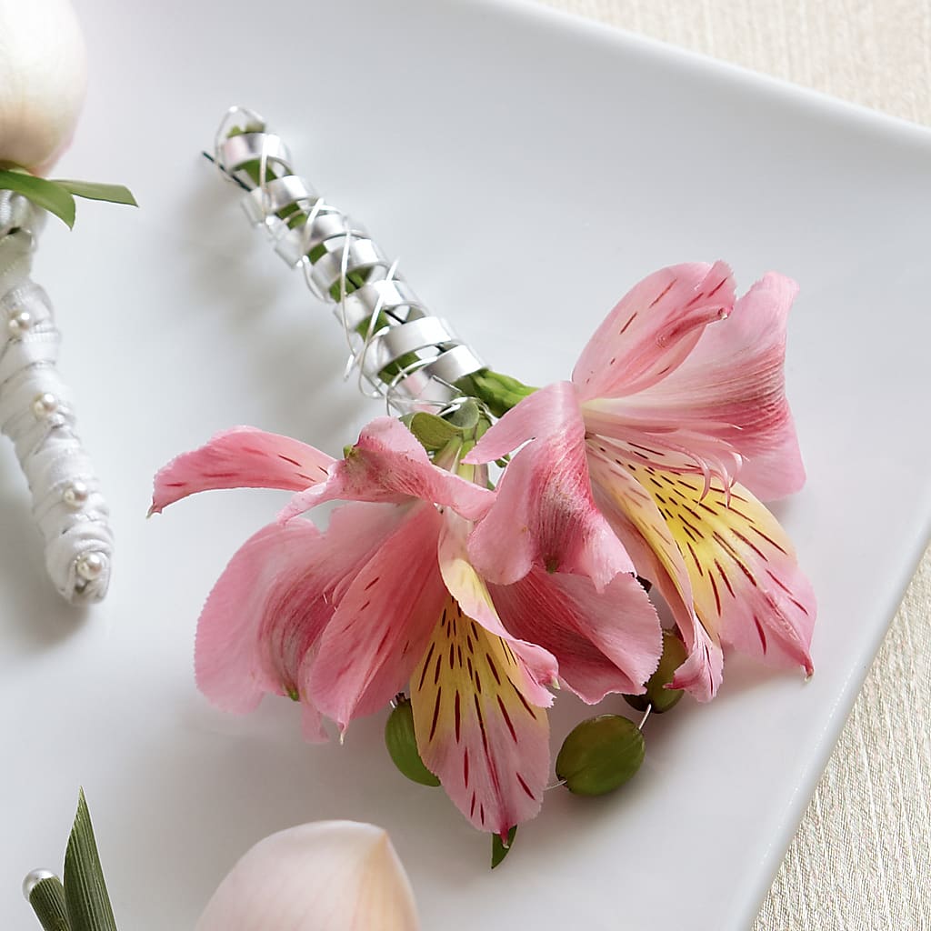 Pink Peruvian Lily Boutonniere – Hirzel Brothers Greenhouse, Toledo OH