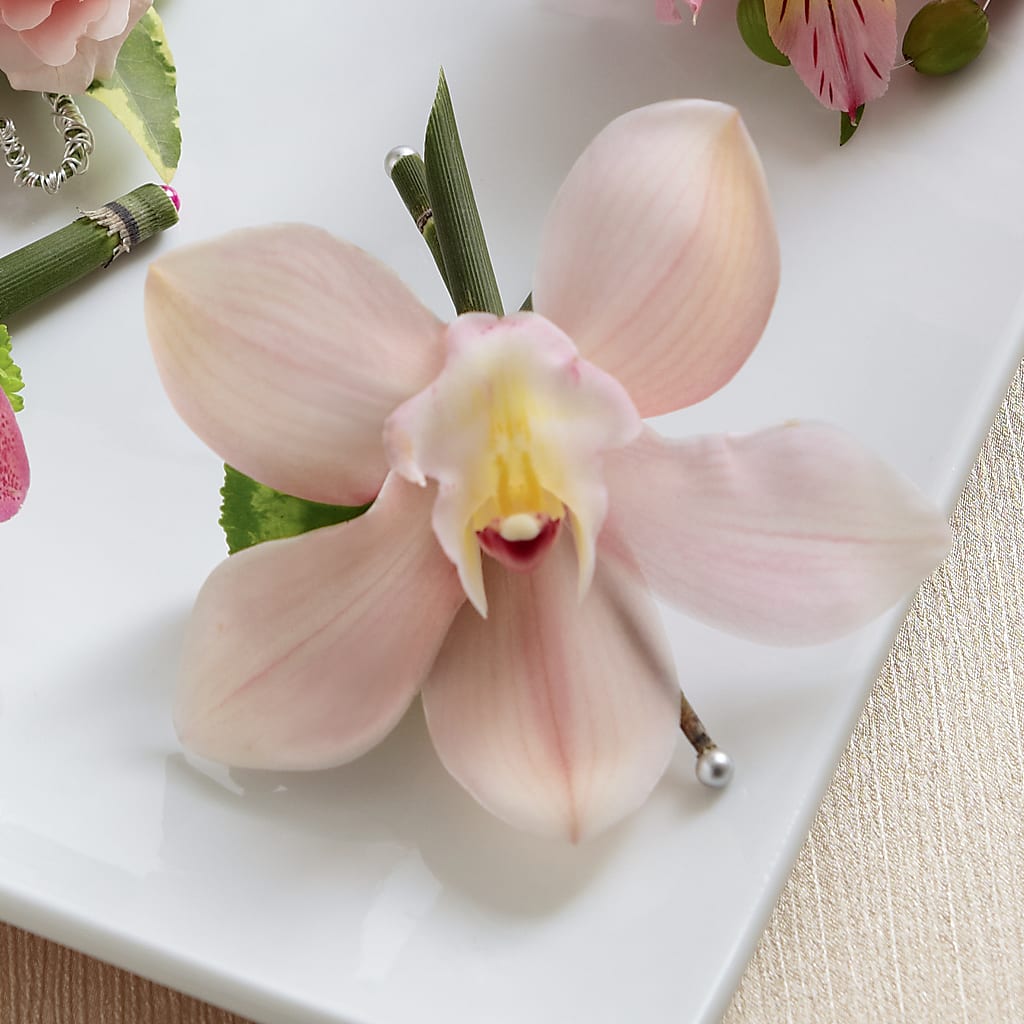 Pink Cymbidium Boutonniere – Hirzel Brothers Greenhouse, Toledo OH