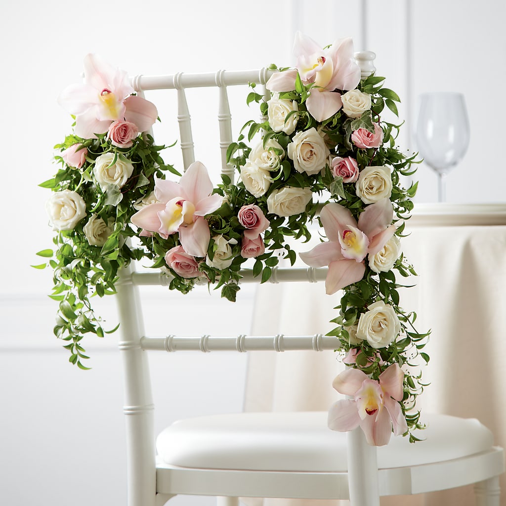 Orchid Rose Chair Décor – Hirzel Brothers Greenhouse, Toledo OH