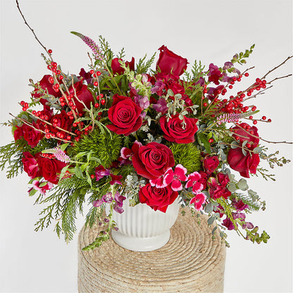 Big Red Bow Bouquet –  Hirzel Brothers Greenhouse, Toledo OH