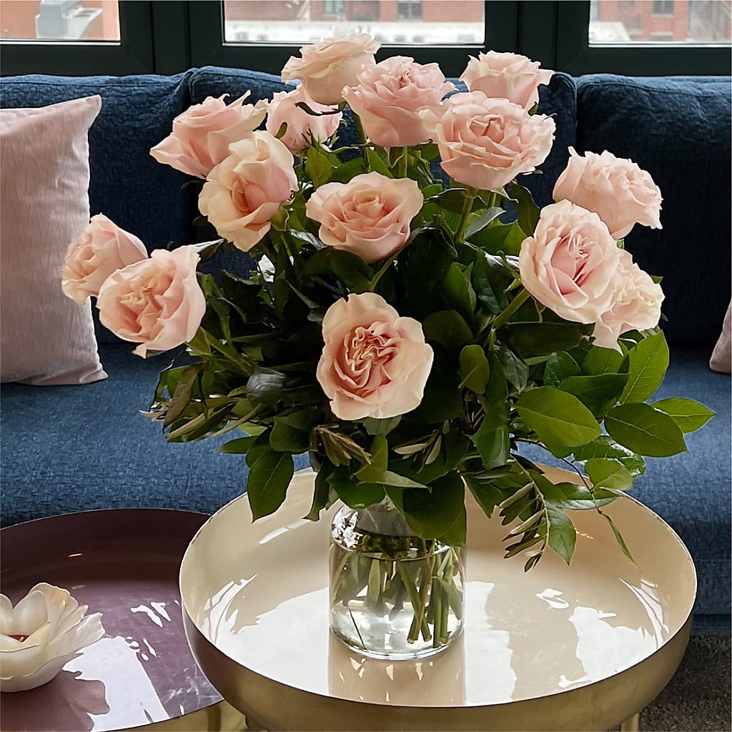 Long Stem Pink Rose Bouquet –  Hirzel Brothers Greenhouse, Toledo OH