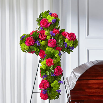Tribute Rose Floral Cross –  Hirzel Brothers Greenhouse, Toledo OH