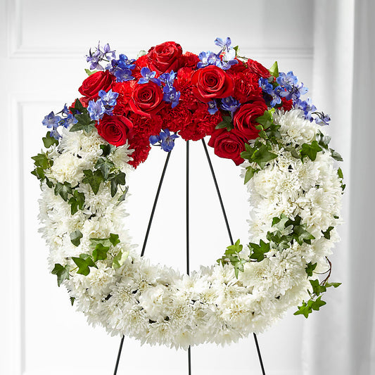 Patriotic Passion Wreath –  Hirzel Brothers Greenhouse, Toledo OH