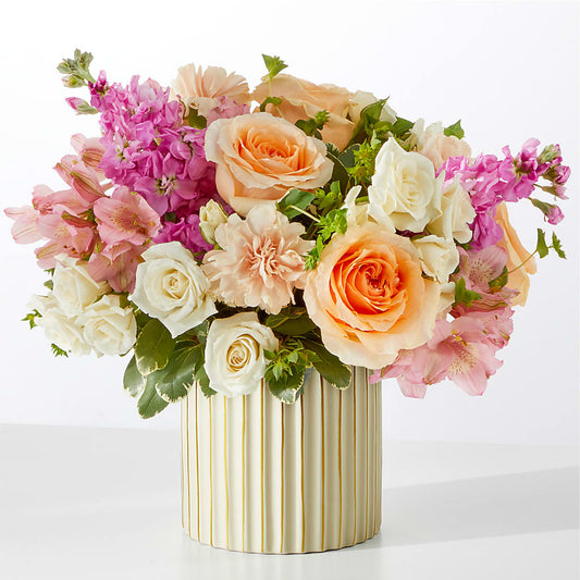 Paradise Bouquet with Ivory Vase –  Hirzel Brothers Greenhouse, Toledo OH