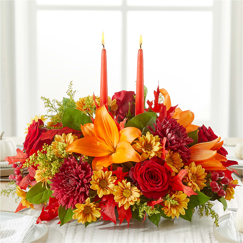 Autumn's Embrace Centerpiece –  Hirzel Brothers Greenhouse, Toledo OH
